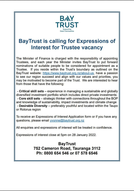 Trustee Expression of interest